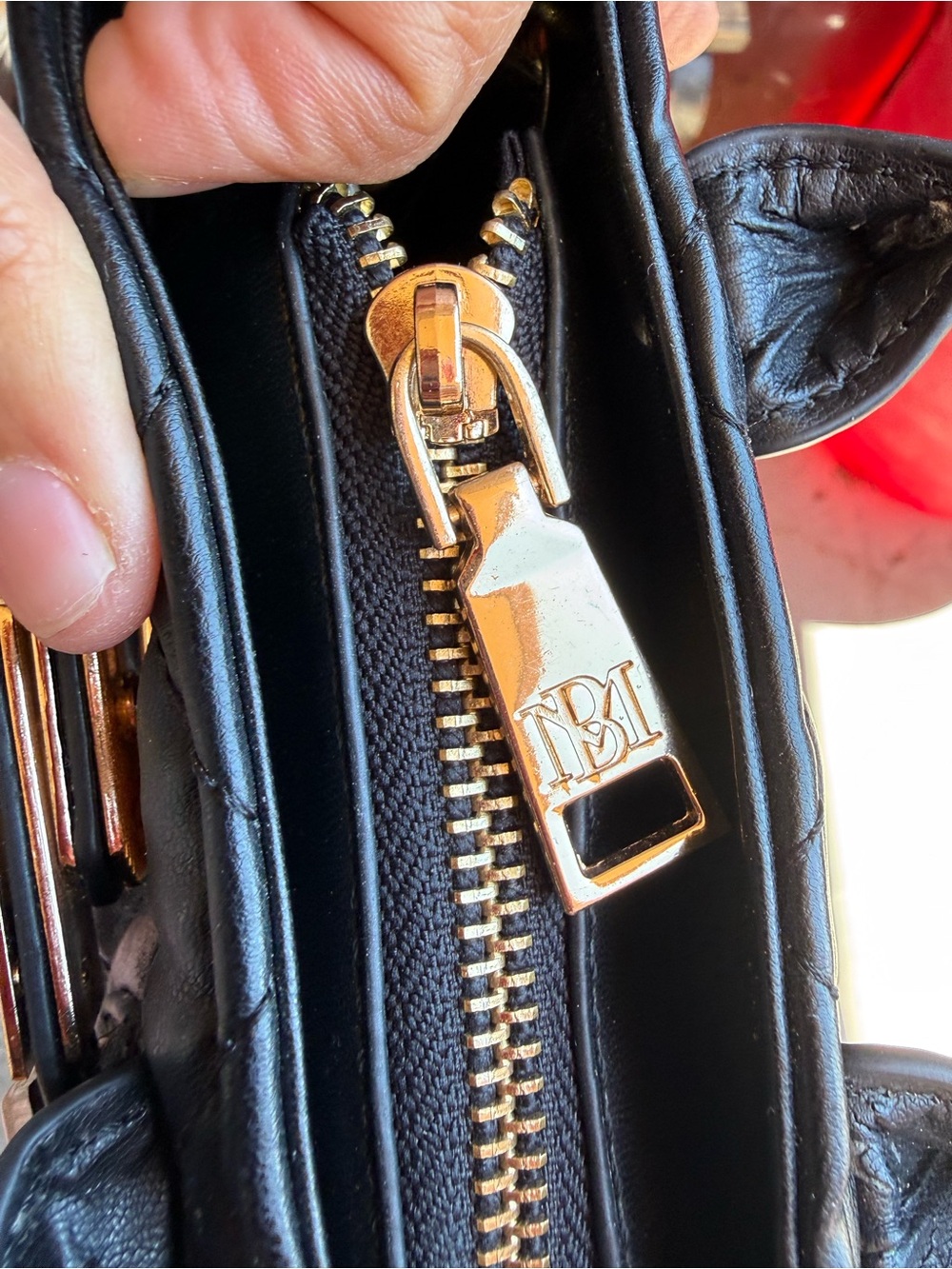 Badgley Mischka Black Quilted Mini Top-Handle Bag with Gold Hardware - Picture 8 of 11